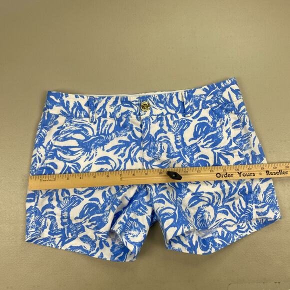 Lilly Pulitzer Callahan Shorts Womens 0 Blue White Lobster Crab Nautical 30x5" - Picture 6 of 16